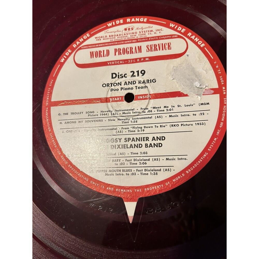 Album World Program Service Disc 219 Blackwood Brothers